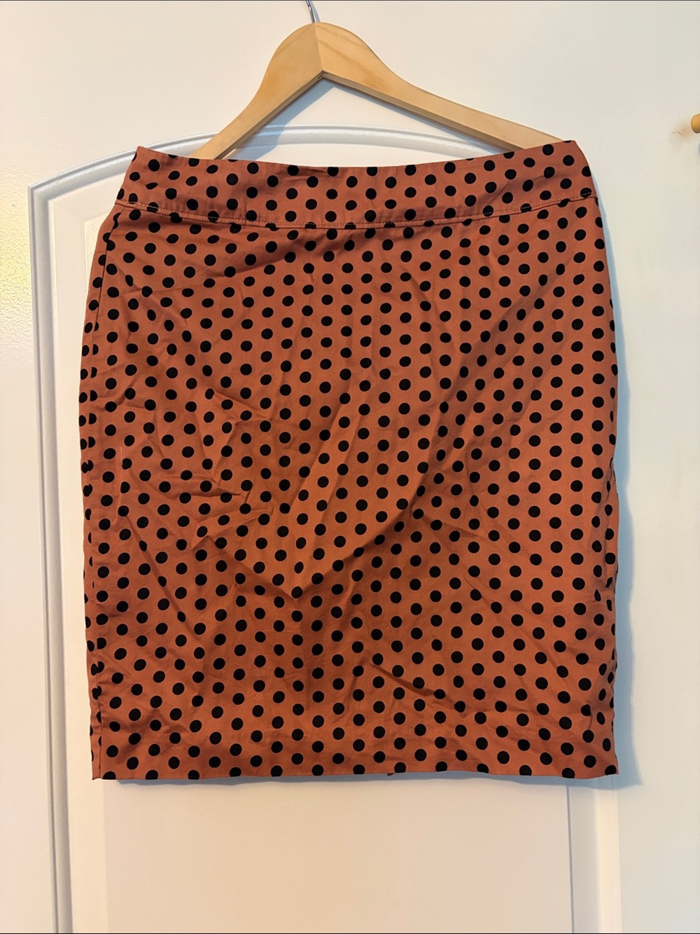 LOFT Polka Dot Pencil Skirt - Rust with Black Dots